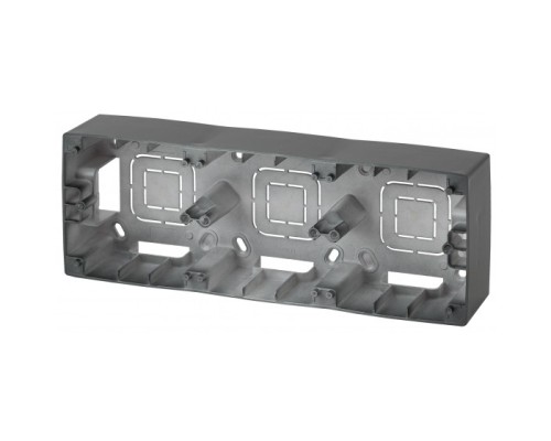 [ЭРА Розетки, выключатели] Эра Б0043184 12-6103-05 Коробка наклад. монтажа 3 поста, Эра12, антрацит