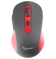Gembird MUSW-221-R {Мышь беспров., чёрный/красный, 5кн.+колесо-кнопка, 800/1200/1600DPI, 2.4ГГц, трехуровневая система энергосбережения}