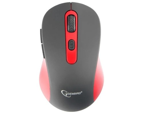 [Мышь] Gembird MUSW-221-R {Мышь беспров., чёрный/красный, 5кн.+колесо-кнопка, 800/1200/1600DPI, 2.4ГГц, трехуровневая система энергосбережения}