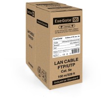 Exegate EX281816RUS Кабель Exegate  UTP4-C5e-CCA-S24-IN-PVC-GY-100 UTP 4 пары кат.5e CCA, 24AWG, бухта 100м, серый, PVC