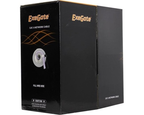 [Кабель] Exegate EX281813RUS Кабель Exegate  UTP4-C6-CU-S23-IN-PVC-GY-305 UTP 4 пары кат.6  медь, 23AWG, бухта 305м, серый PVC