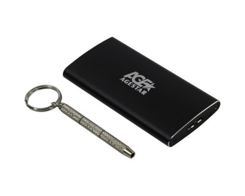 [Контейнер для HDD] AgeStar 3UBMS2 (BLACK) USB 3.0 Внешний корпус mSATA, алюминий, черный