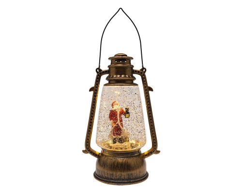 [Новогодние светоукрашения] Neon-night 501-066 Декоративный фонарь с эффектом снегопада и подсветкой «Санта Клаус», теплый белый