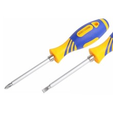 Rexant (12-4741) Отвертка комбинированная, двухсторонний стержень 120 мм (Крестовая PH 2, Шлицевая SL 6 мм),  двухкомпонентная рукоятка 