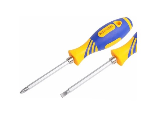 [Отвертки] Rexant (12-4741) Отвертка комбинированная, двухсторонний стержень 120 мм (Крестовая PH 2, Шлицевая SL 6 мм),  двухкомпонентная рукоятка 