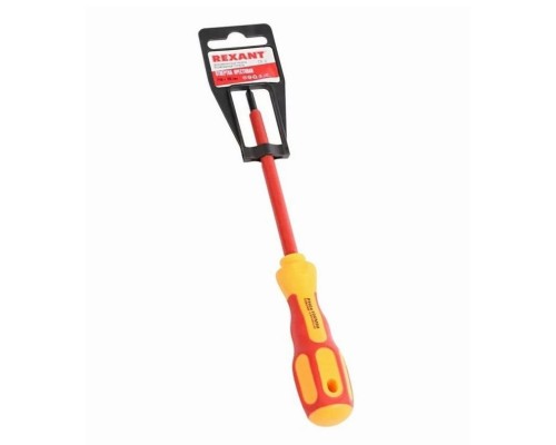 [Отвертки] Rexant (12-4718) Отвертка крестовая диэлектрическая РН2х150мм, до 100В, двухкомпонентная рукоятка 