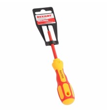 Rexant (12-4711) Отвертка шлицевая диэлектрическая SL3x75 мм, до 1000В, двухкомпонентная рукоятка 