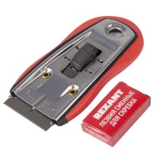 REXANT (12-4963) Скребок с выдвижным лезвием, обрезиненный корпус, 5 запасных лезвий в комплекте 