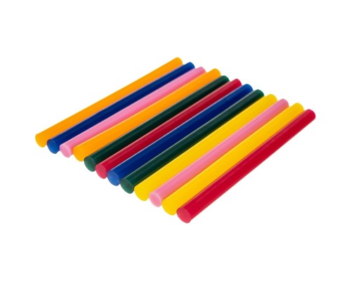 [Пистолеты] REXANT (09-1020) Клеевые стержни d=7,4 мм, L=100 мм, цветные (упак. 12 шт.) (блистер) 