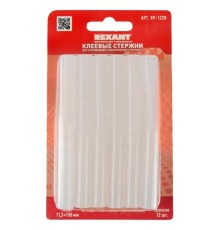 Rexant (09-1220) Клеевые стержни d=11,3 мм, L=100 мм, прозрачные (упак. 12 шт.) (блистер)  