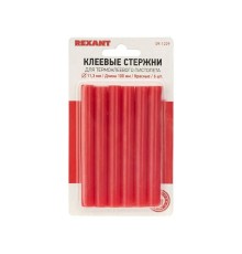 REXANT (09-1229) Клеевые стержни d=11,3 мм, L=100 мм, красные (упак. 6 шт.) 