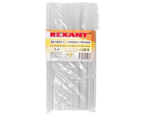 [Пистолеты] REXANT (09-1857-1) Клеевые стержни d=11,3 мм, L=270 мм, прозрачные (упак. 1 кг) 