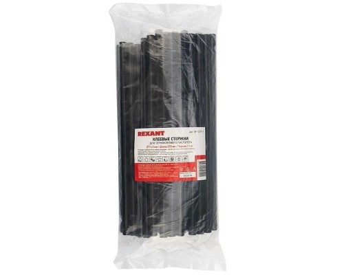 [Пистолеты] REXANT (09-1271-1) Клеевые стержни d=11,3 мм, L=270 мм, черные (упак. 1 кг.) 