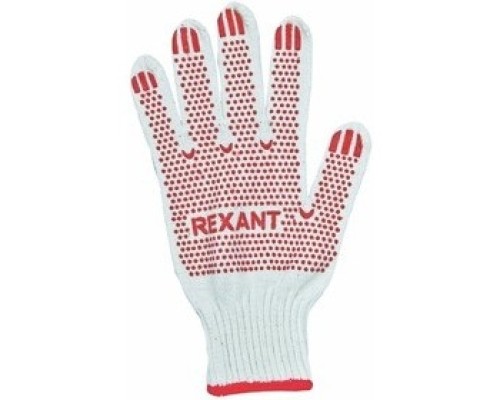 [Перчатки] Rexant (09-0202-1) Перчатки х/б с покрытием ПВХ 5 нитей, 48-50 г 