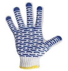 REXANT (09-0214) Перчатки х/б с покрытием ПВХ «Волна», 10 класс вязки, 5 нитей, 55-56 г