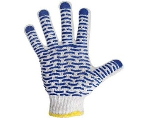 [Перчатки] REXANT (09-0214) Перчатки х/б с покрытием ПВХ «Волна», 10 класс вязки, 5 нитей, 55-56 г