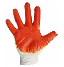 Rexant (09-0220) Перчатки х/б с одинарным латексным покрытием, 5 нитей, 36 г, 10 класс вязки, красного цвета