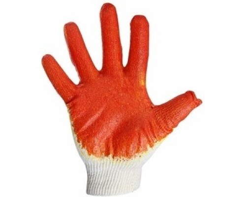 [Перчатки] Rexant (09-0220) Перчатки х/б с одинарным латексным покрытием, 5 нитей, 36 г, 10 класс вязки, красного цвета