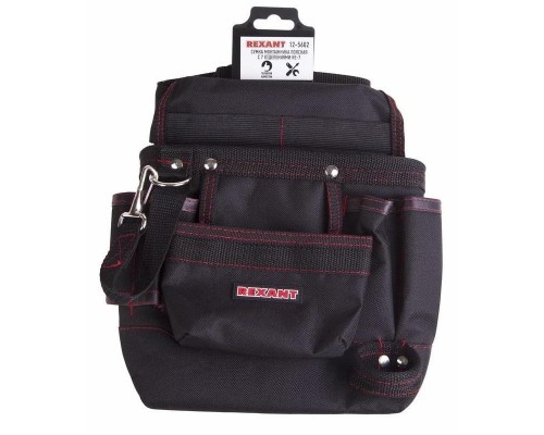 [Сумки, ящики, тележки инструментальные] Rexant (12-5602) Сумка монтажника поясная с 7 отделениями RE-7 