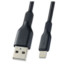 PERFEO Кабель для iPhone, USB - 8 PIN (Lightning), силикон, черный, длина 1 м. (I4318) 