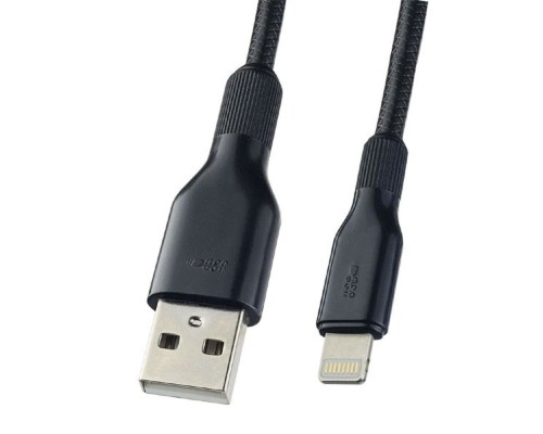 [кабели] PERFEO Кабель для iPhone, USB - 8 PIN (Lightning), силикон, черный, длина 1 м. (I4318) 