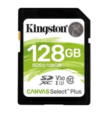 SecureDigital 128Gb Kingston SDS2/128GB {SDXC Class 10 UHS-I U3 Canvas Select Plus}