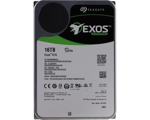 [Жесткий диск] 16TB Seagate Exos X16 (ST16000NM002G) {SAS 12Gb/s, 7200 rpm, 256mb buffer, 3.5