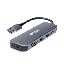 D-Link DUB-1325/A1A Концентратор с 2 портами USB 3.0, 1 портом USB Type-C, слотами для карт SD и microSD и разъемом USB 3.0
