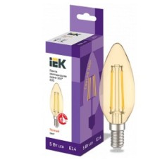 Iek LLF-C35-5-230-30-E14-CLG Лампа LED C35 свеча золото 5Вт 230В 2700К E14 серия 360°