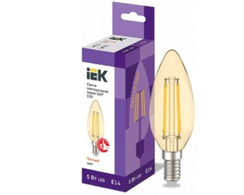[светодиодные лампы ] Iek LLF-C35-5-230-30-E14-CLG Лампа LED C35 свеча золото 5Вт 230В 2700К E14 серия 360°