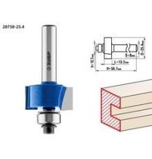 ЗУБР Фреза фальцевая, D= 25,4мм, рабочая длина-13мм, хв.-8мм, d-12,7мм, ЗУБР Профессионал [28758-25.4]