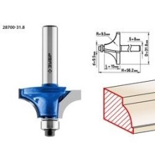 ЗУБР Фреза кромочная калевочная №1, D= 31,8мм, рабочая длина-15мм, радиус-9,5мм, хв.-8мм, d-9,5мм, ЗУБР Профессионал [28700-31.8]