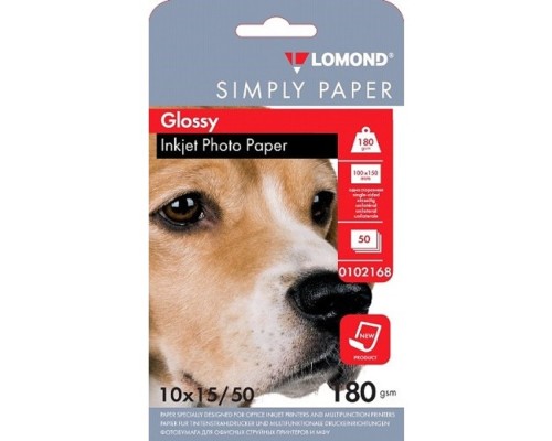 [Бумага] LOMOND 0102168 Фотобумага 180 г/м2 односторонняя экономичная глянцевая, 10х15  50л