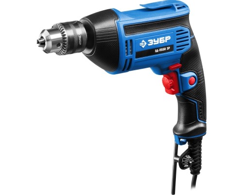[Дрель, Шуруповерт] ЗУБР Профессионал [ЗД-П550 ЭР] Дрель безударная реверсивная { ЭР(электронная регулировка скорости), ключевой патрон, 13мм, 550Вт } 