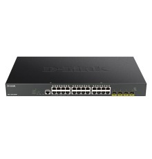 D-Link DGS-1250-28XMP/A1A Управляемый L2 коммутатор с 24 портами 10/100/1000Base-T и 4 портами 10GBase-X SFP+ (24 порта PoE 802.3af/at, PoE-бюджет 370 Вт)