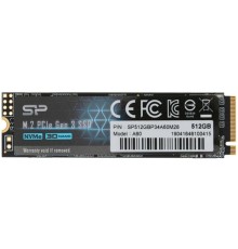 Silicon Power SSD 512Gb A60 SP512GBP34A60M28, M.2 2280, PCI-E x4, NVMe