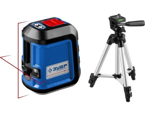 [Дальномер] ЗУБР  КРЕСТ-15, нивелир лазерный , суперкомпакт,  15м, , точн. +/-0,3 мм/м, штатив, чехол (34902-3_z01)