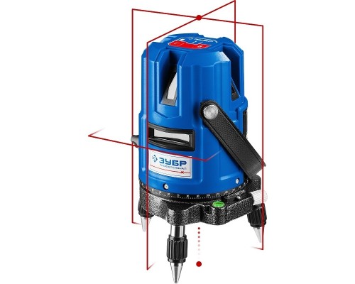 [Дальномер] ЗУБР КРЕСТ-55, 4 верт, 3 гориз. линии, 20м/70м, точн. 0,3 мм/м, в кейсе (34904)