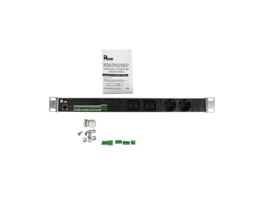 [Аксессуар] REM Упр. блок розеток с монит. Rem-MC1 2 S, 2 С19, 32A, алюм., 19