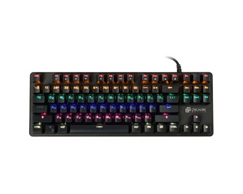 [Клавиатура] Клавиатура игровая Oklick 969G SHOTGUN механическая черный USB Multimedia for gamer LED [1176616]