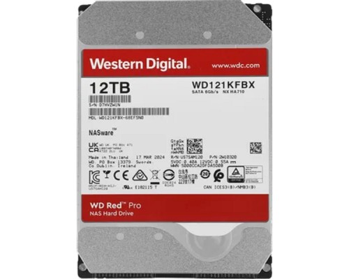 [Жесткий диск] 12TB WD Red Pro (WD121KFBX) {Serial ATA III, 7200- rpm, 256Mb, 3.5