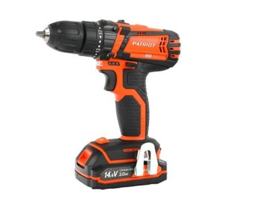 [Дрель, Шуруповерт] PATRIOT BR 141ES Дрель-шуруповерт аккумуляторная [180201141] { две батареи Li-Ion, 2,0 Ah, 14,4V, зарядка за 1 час, двусторонняя бита, кейс }