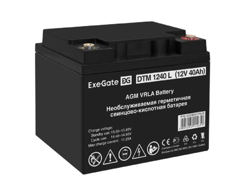 [батареи] Exegate EX282977RUS Аккумуляторная батарея DTM 1240 L (12V 40Ah, под болт М5)