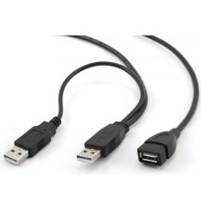 Cablexpert Кабель удлинитель USB2.0 Pro 2xAM/AF, 1.8м, экран, черный, пакет (CCP-USB22-AMAF-6)