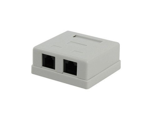 [Монтажное оборудование] Gembird NA-TA/1 Розетка RJ45+RJ11 кат.5e UTP внешняя 2 порта, 110&Krone