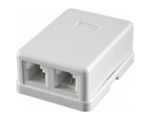 [Монтажное оборудование] Gembird TA-102 Розетка телефонная RJ-11 (6P4C) внешняя 2 порта, белая