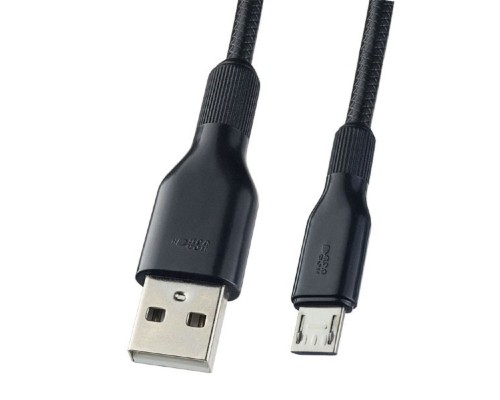[кабели] PERFEO Кабель USB2.0 A вилка - Micro USB вилка, силикон, черный, длина 1 м. (U4807)