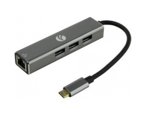 [кабели] VCOM DH311A Кабель-концентратор USB 3.1 Type-Cm --> RJ-45+3port USB3.0(f)  Aluminum Shell VCOM [DH311A] [4895182246775]