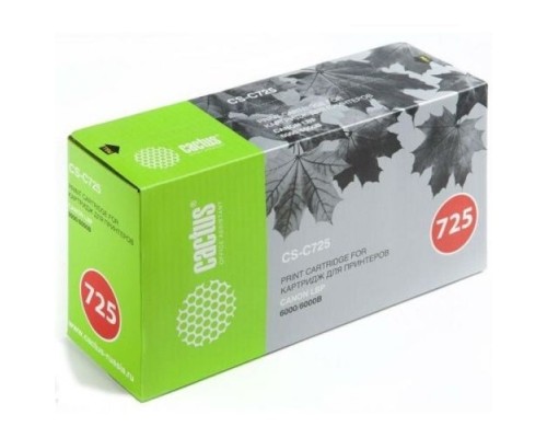 [расходные материалы] Тонер Картридж Cactus CS-C725D черный x2уп. для Canon LBP i-Sensys 6000/6000b (1600стр.)