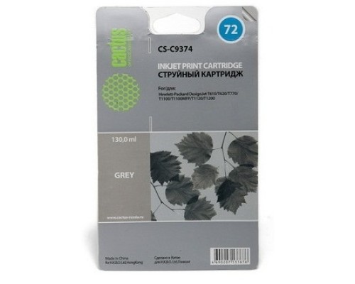 [расходные материалы] Картридж струйный Cactus CS-C9374 №72 фото серый для HP DJ T610/T620/T770/T1100/T1100/T1120/T1200 (1